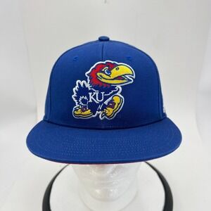 NCAA Kansas Jayhawks Adidas Flat Bill Snap Structured Adjustable Fit Cap Hat NEW